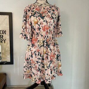 Lulus Off the Shoulder Pink Floral Dress - Size XS (X3)